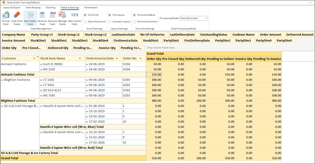 Sales Order Tracking