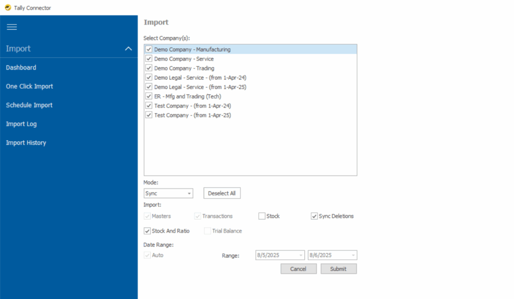 How to export data from Tally into SQL Server - One Click Import