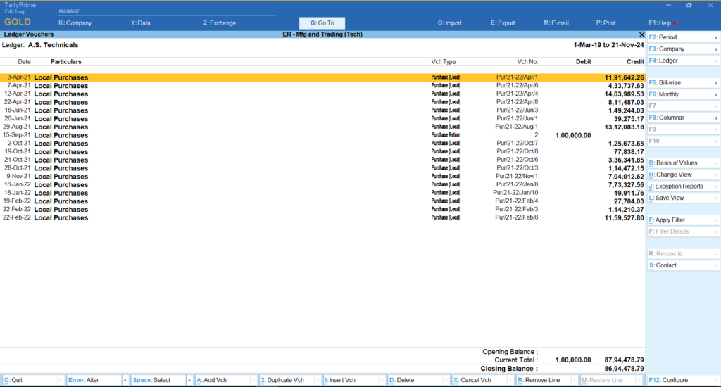 Top 5 Supplier Reports from Tally-Supplier Ledger Vouchers